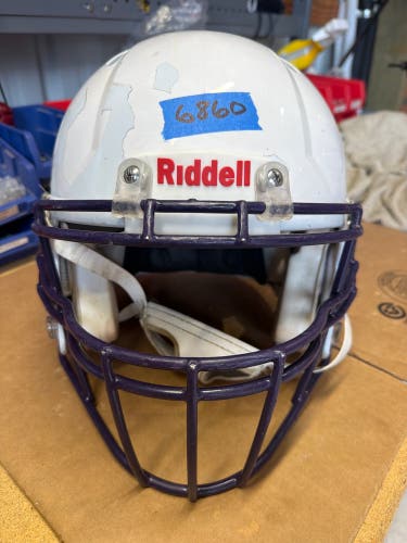 USED RIDDELL SPEED ICON ADULT HELMET - MEDIUM  - WHITE METALLIC