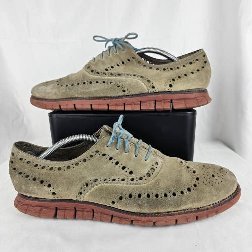 Cole Haan Zerogrand Mens 10M Wingtip Oxford Dress Casual Suede Shoes C12979