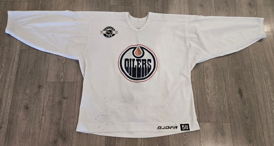 Edmonton Oilers White Size 58 Men's Practice Jersey (Used)