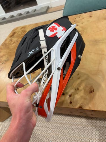 Cascade XRS Pro Helmet (Used 2 times) black with white and orange (4leaf) can take decals off easy