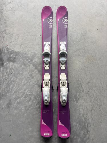 Kid's Rossignol Temptation Pro 110 cm Skis With Look Kid X 4.5 Bindings (Used)