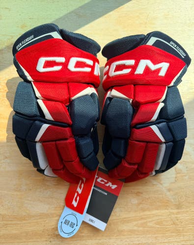 CCM JetSpeed Red/ White/ Blue FT6 Pro Gloves 14"/ 36cm (New)