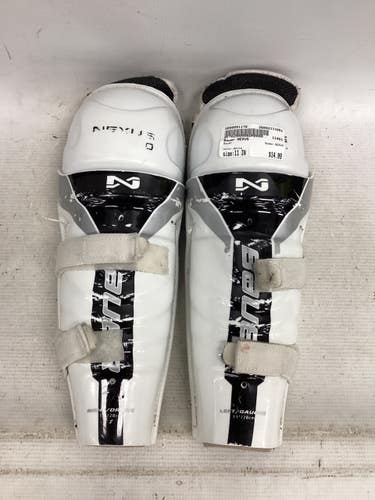 Used Bauer NEXUS Intermediate Shin Guards White 11" 11851-S000051178