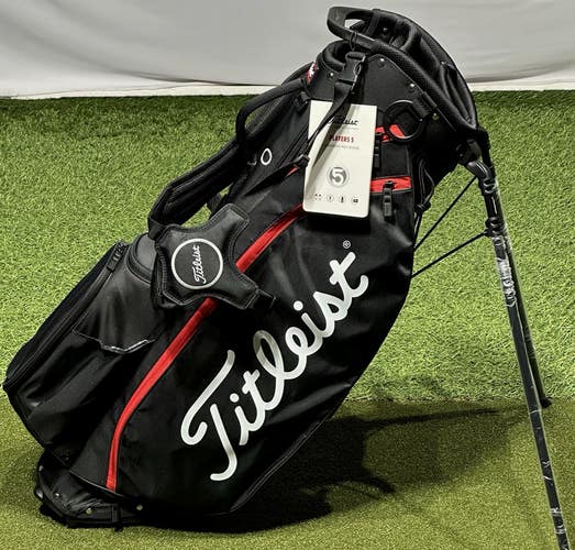 Titleist Players 5 Stand Carry Golf Bag TB23SX8 Color: Black/Black/Red NEW