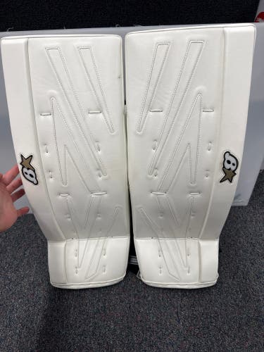 White Junior Brian's NetZero 3 Goalie Leg Pads (New) | 27"+1"