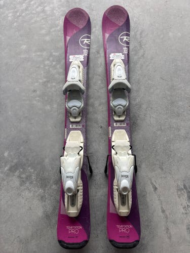 Kid's Rossignol Temptation Pro 80 cm Skis With Look Kid X 4.5 Bindings (Used)