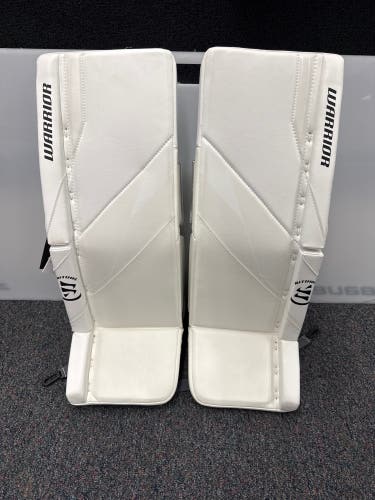 White Junior Warrior Ritual G7 Goalie Leg Pads (New) | 28"+1"