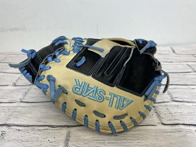 All-Star CM5000-PTF Catcher Mitt Leather Padded Right Hand Throw Black/Tan