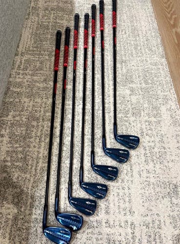 Brand New KBS Tour 120S Stiff Golf Club Irons – Right Hand – Golf Pride MCC Red Grips