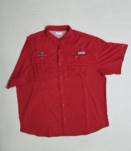 Columbia PFG Georgia Bulldogs Tamiami Shirt Mens XXL Red UGA Vented Button Down