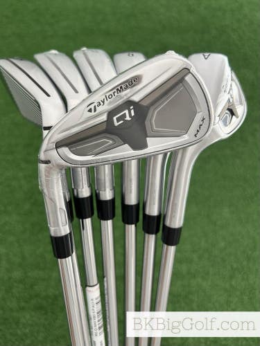 NEW LH Taylormade Qi Max 26 Iron Set 5-A / KBS Max MT 85 Regular