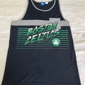 Adidas Boston Celtics Men’s Medium Tank Top Black Green Gray NBA Sportswear