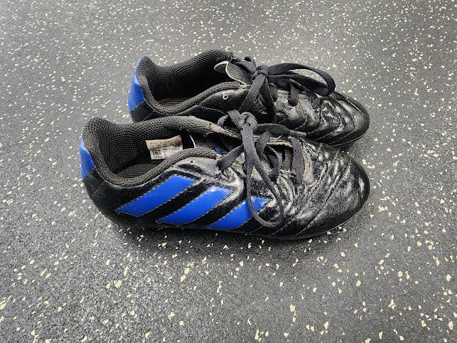 Used Adidas GOLETTO Soccer Cleats Black And Navy Blue Youth 12.0 11849-S000043242