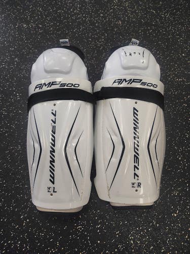 Used WinnWell AMP 500 Senior Shin Guards White 14" 11849-S000043227