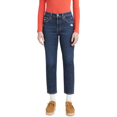 Levi's 501 Jeans Women 26x26 Blue Denim Medium Wash Cropped Straight Leg KFC1184