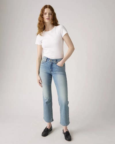 Levi's 725 Kick Jeans Women's 26x27 Blue Denim High Rise Bootcut Zip Fly KFC1181
