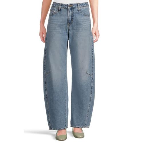 Levi's Baggy Dad Barrel Jeans Womens 27X32 Blue Denim Curved-Leg Zip-Fly JAX2125