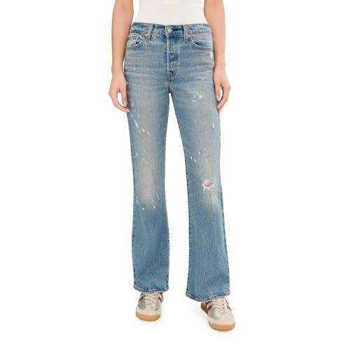 Levi's Wedgie Jeans Women's 27X32 Blue Denim Distressed Bootcut Leg JAX2124