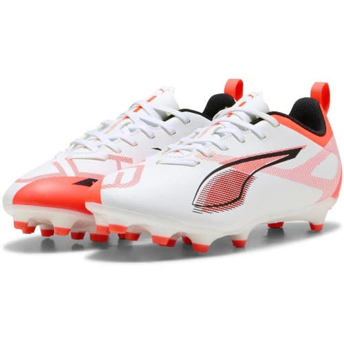 Puma Ultra 5 Play 108170-01 Kids US 2.5 White Red FG/AG Football Boots RHS9376