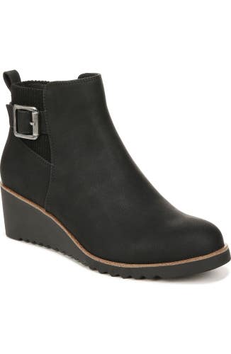 LifeStride Zayne I6550S1001 Boot Women 11 W Black Wedge Heel Ankle Bootie HAM858