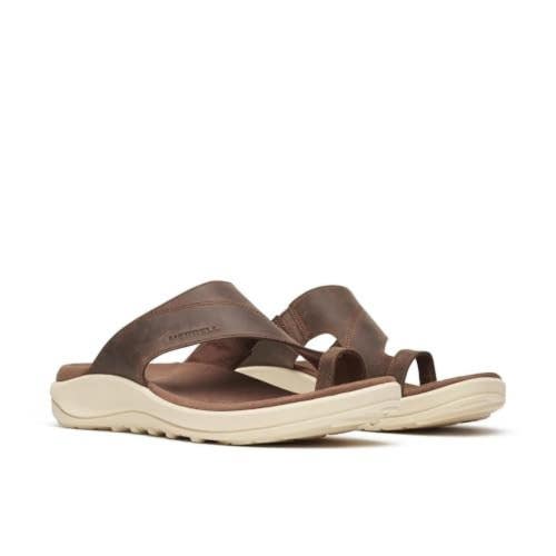Merrell District 4 Luxe Post J007782 Sandal Women Brown Toe Loop Slip On SHOP687