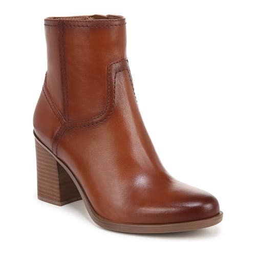Naturalizer Kalina Boots Women's 7.5 M Brown Leather Block Heel Bootie Hawk2985