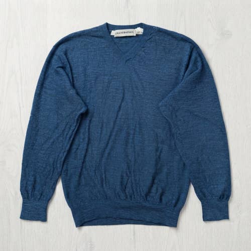 Vintage Jhane Barnes Wool Blend Sweater Mens XL Navy Heather Quiet Luxury Knit