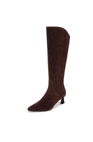 Naturalizer Deesha Boots Women's 9 M Brown Leather Side Zip Knee High Hawk2974