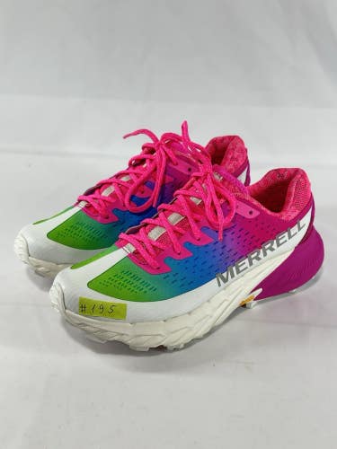 #195 Merrell Agility Peak 5 Womens Sz 7 Pink Rainbow Trail Running Shoes