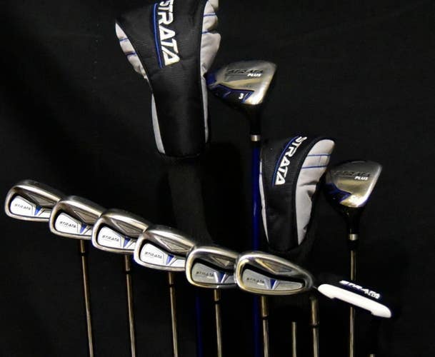 CALLAWAY STRAT PLUS SET 11 FLEX: R LENGTH: (6) 38.5 (D) 34.5 (DENT) (P) 35 IN RH