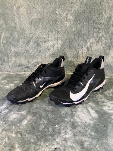 Black Unisex Size W 10.5 Adult Nike Alpha Low Top Footwear Molded Cleats (Used)