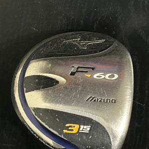 Mizuno F60 3 Wood 15* Stock Regular Flex 70g Shaft GP Tour Velvet Midsize 42.5"