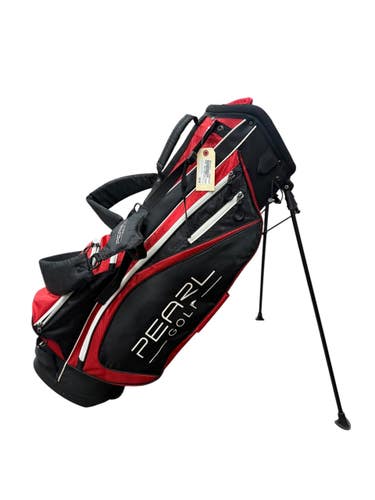 Used PEARL GOLF STAND BAG Mens Stand Bag White/Black/Red 11835-S000211514