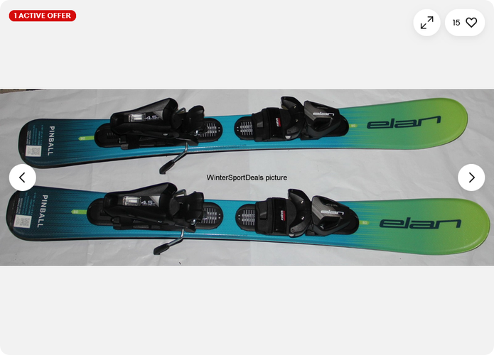 NEW 2027 Elan 80cm Pinball Kids skis with EL 4.5 GW size adjustable Bindings set