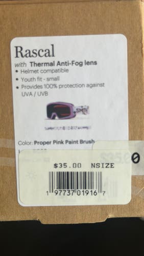 Smith youth rascal pink Ski Goggles (New)