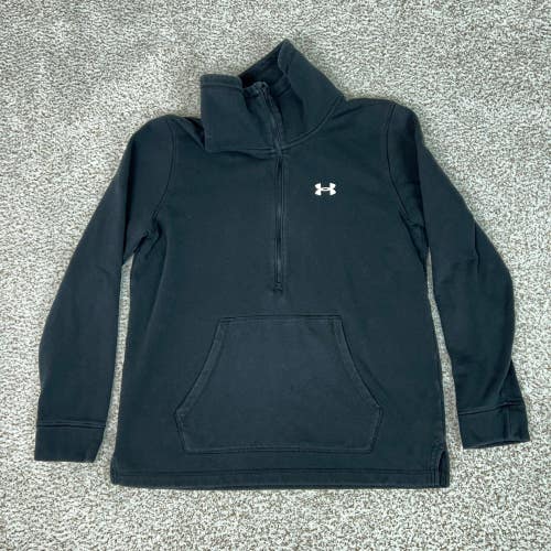 Under Armour Sweatshirt Mens Large Black Half Zip Pullover Loose Sports Casual