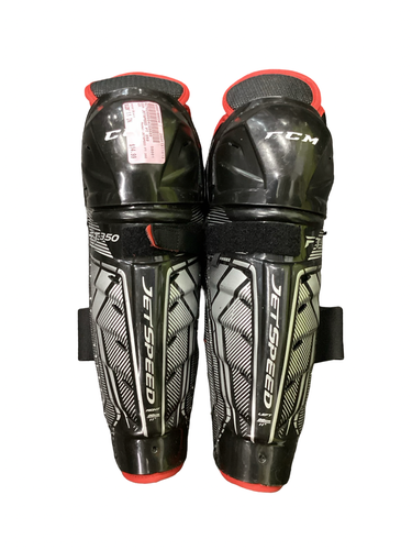 Used CCM JETSPEED FT 350 Junior Shin Guards Black 11" 11613-S000188834