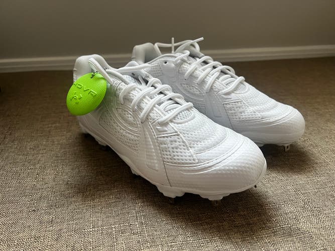 White Women's Size M 7.0 (W 8.0) Under Armour Low Top Metal (New)