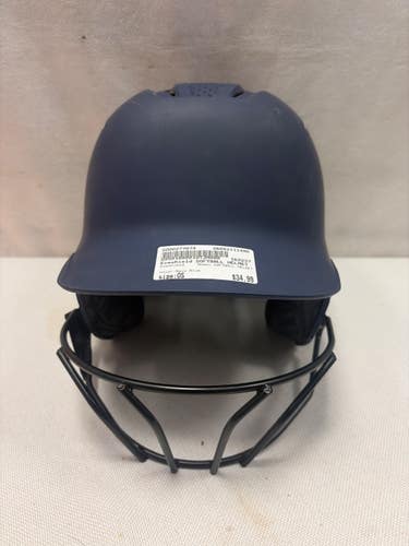 Used Evoshield SOFTBALL HELMET Batting Helmet w/Mask Navy Blue One Size 11490-S000277074