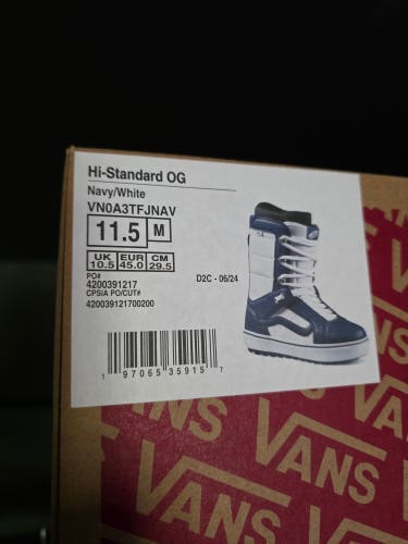 Men's Size M 11.5 (W 12.5) Vans Hi-Standard OG Snowboard Boots Soft Flex All Mountain (New)