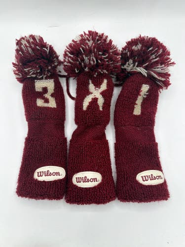 Vintage 3 Pc Wilson Knit Fairway Wood Head Cover - 1,3,5