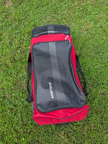 Bauer Large Goalie Wheeled Equipment Bag – Red/Black