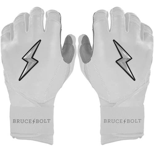 Used BRUCE BOLT PREMIUM PRO LONG CUFF BB/SB Batting Gloves White XL 11692-S000156313