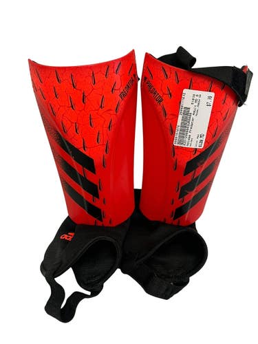 Used Adidas PREDATOR Soccer Shin Guards Adult Red MD 11692-S000151676