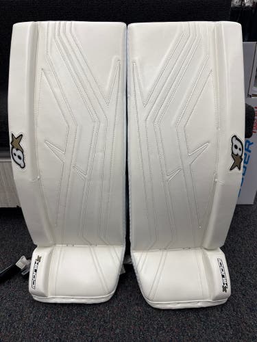 White Junior Brian's Iconik X Goalie Leg Pads (New) | 29"+1"