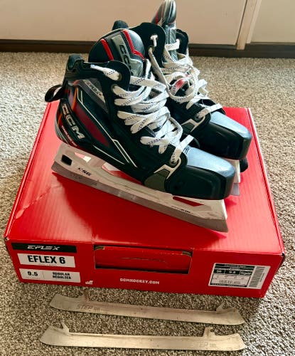 CCM EFlex 6 Hockey Goalie Skates Regular Width 9.5 (Used)