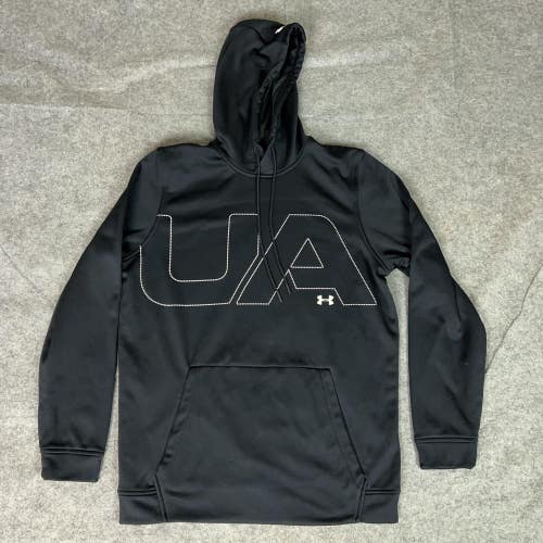 Under Armour Hoodie Women Medium Black ColdGear Loose Fit UA Sweatshirt Pullover