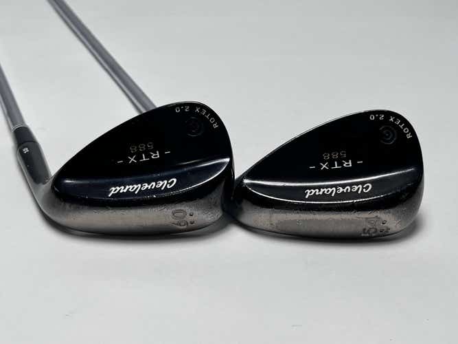 Cleveland 588 RTX 2.0 Black Satin Wedge Set 54* 10 | 60* 10 True Temper DG Wedge