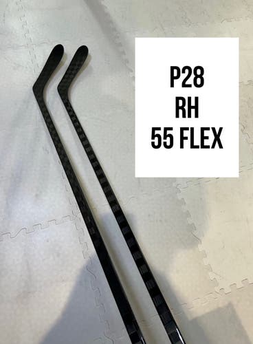 Intermediate(2x)Right P28 55 Flex 63” ProBlackStock™ Unbranded Pro Stock Hockey Sticks