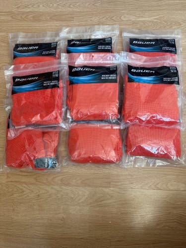 New Orange Senior Small Bauer Socks